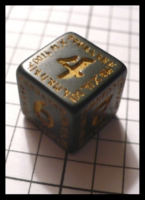 Dice : Dice - 6D - Q Workshop Runic Black and Yellow - Q Prize 2010